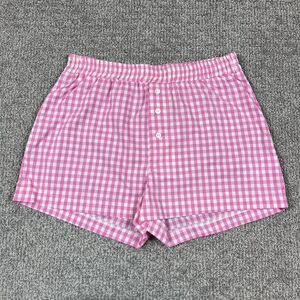 Urban Renewal Shorts Womens Small Pink Gingham Check Plaid Boxer Loungewear